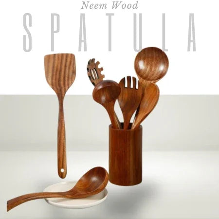 Natural Wooden Spoon Set For Cooking