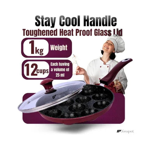 Appam Maker  with Glass Lid.