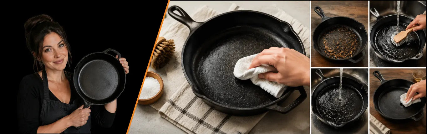 How to Clean Cast Iron Cookware: Step-by-Step Cleaning, Care, and Maintenance Guide