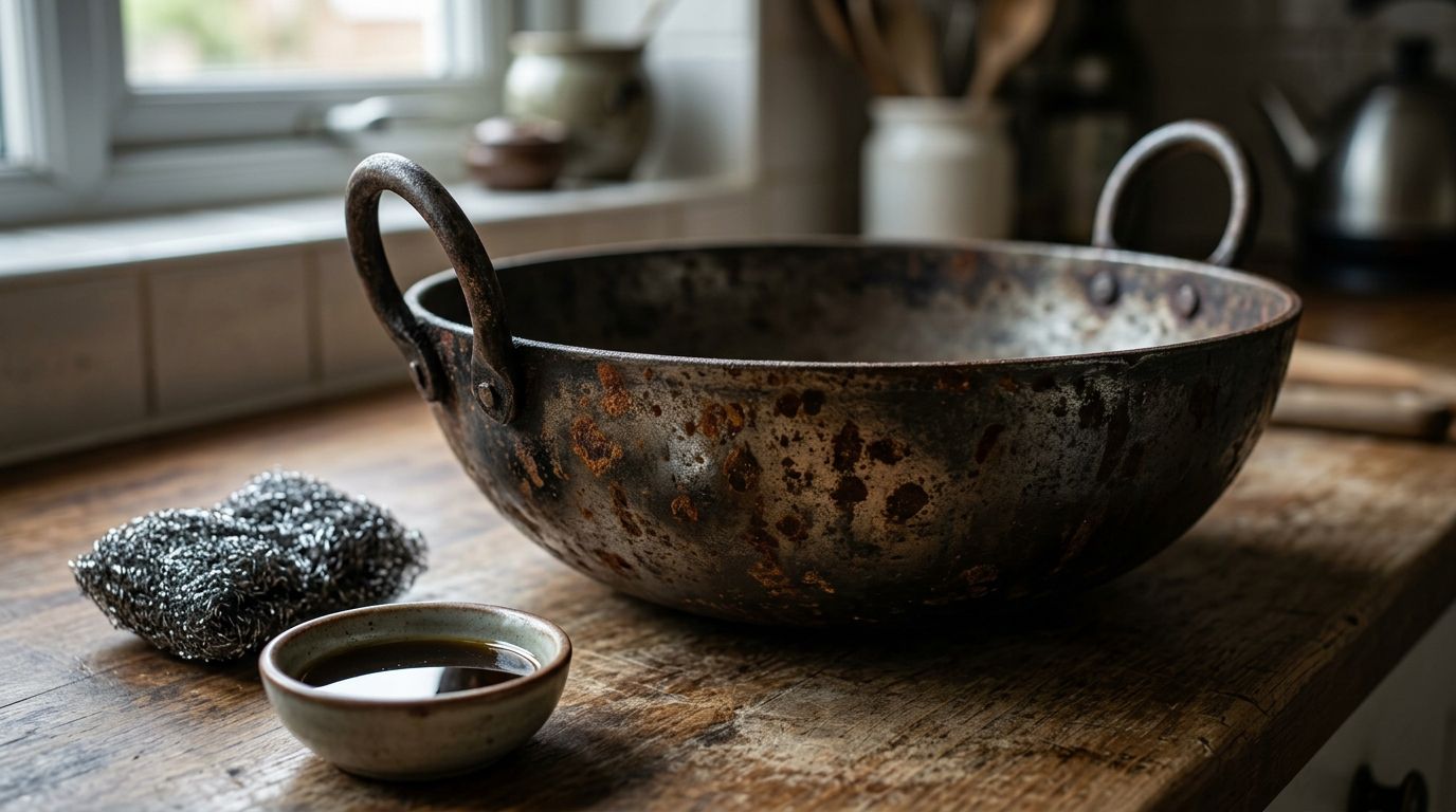 Remove Rust from a Cast Iron Kadai