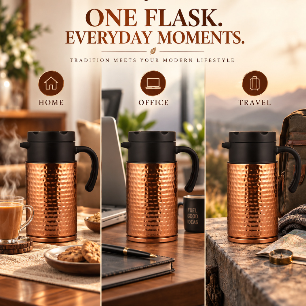 Opal Copper Hammered Flask