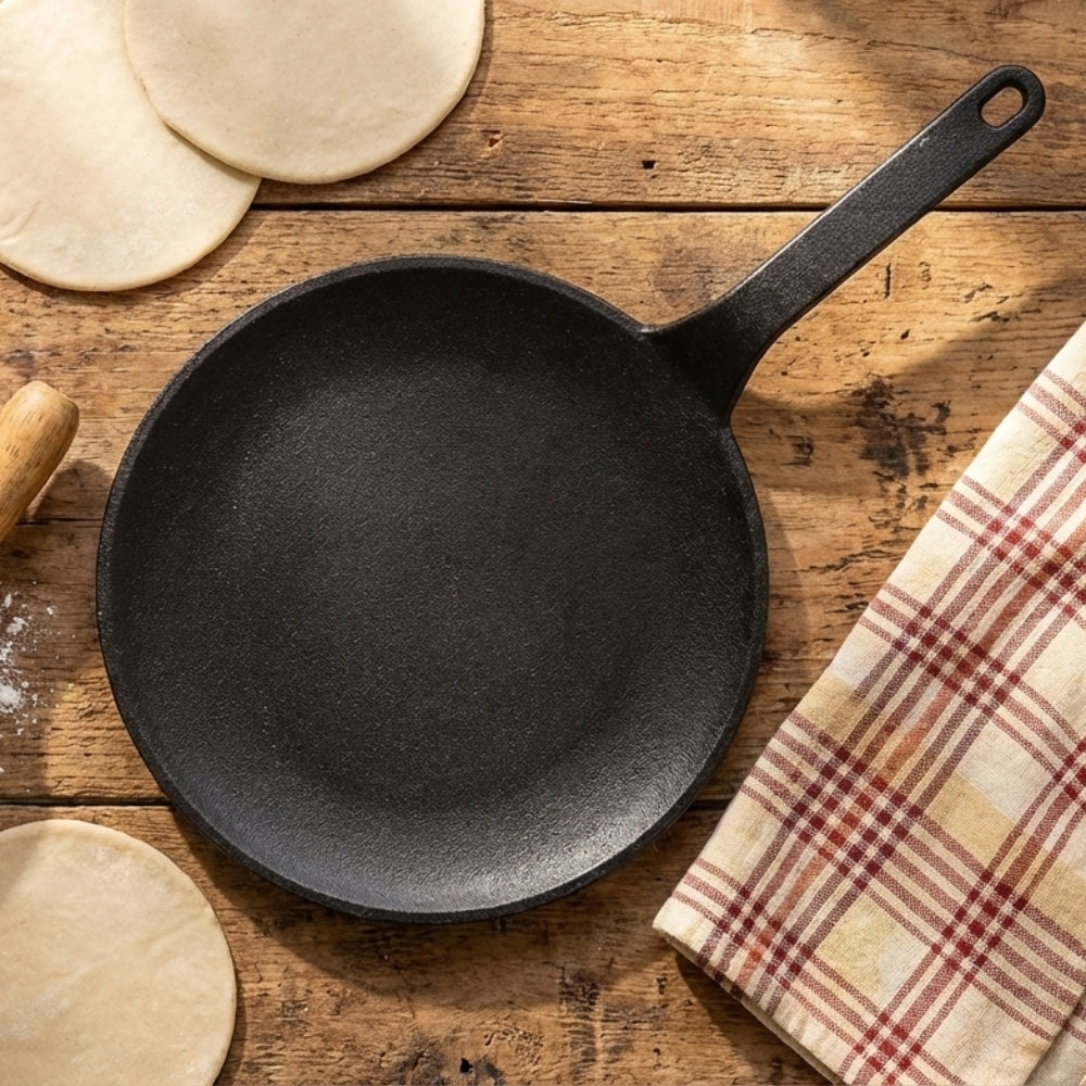 NEOPOT Pre-Seasoned Cast Iron Roti Tawa
