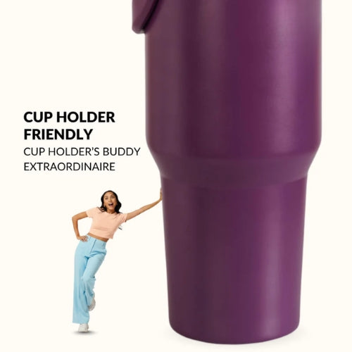 Insulated Sky Tumbler Bottle With Top Handle Blue Frost 1200ml