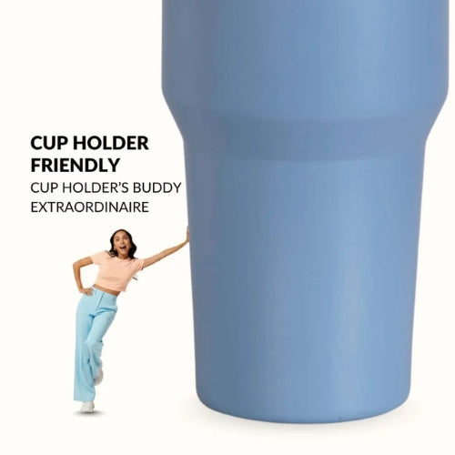 Insulated Blue Tumbler Bottle With Top Handle Blue Frost 1200ml