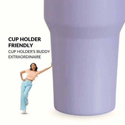 Insulated Purple Tumbler Bottle With Top Handle Blue Frost 1200ml