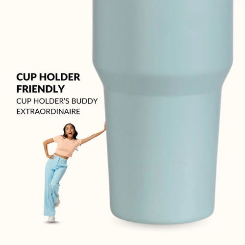 Insulated Sky Blue Tumbler Bottle With Top Handle Blue Frost 1200ml