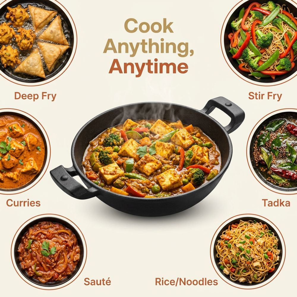 Pre-Seasoned Cast Iron American Style Kadai