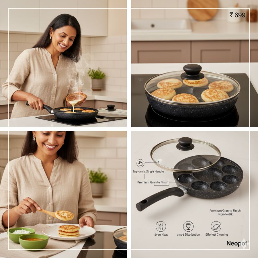 Appam Maker  with Glass Lid.