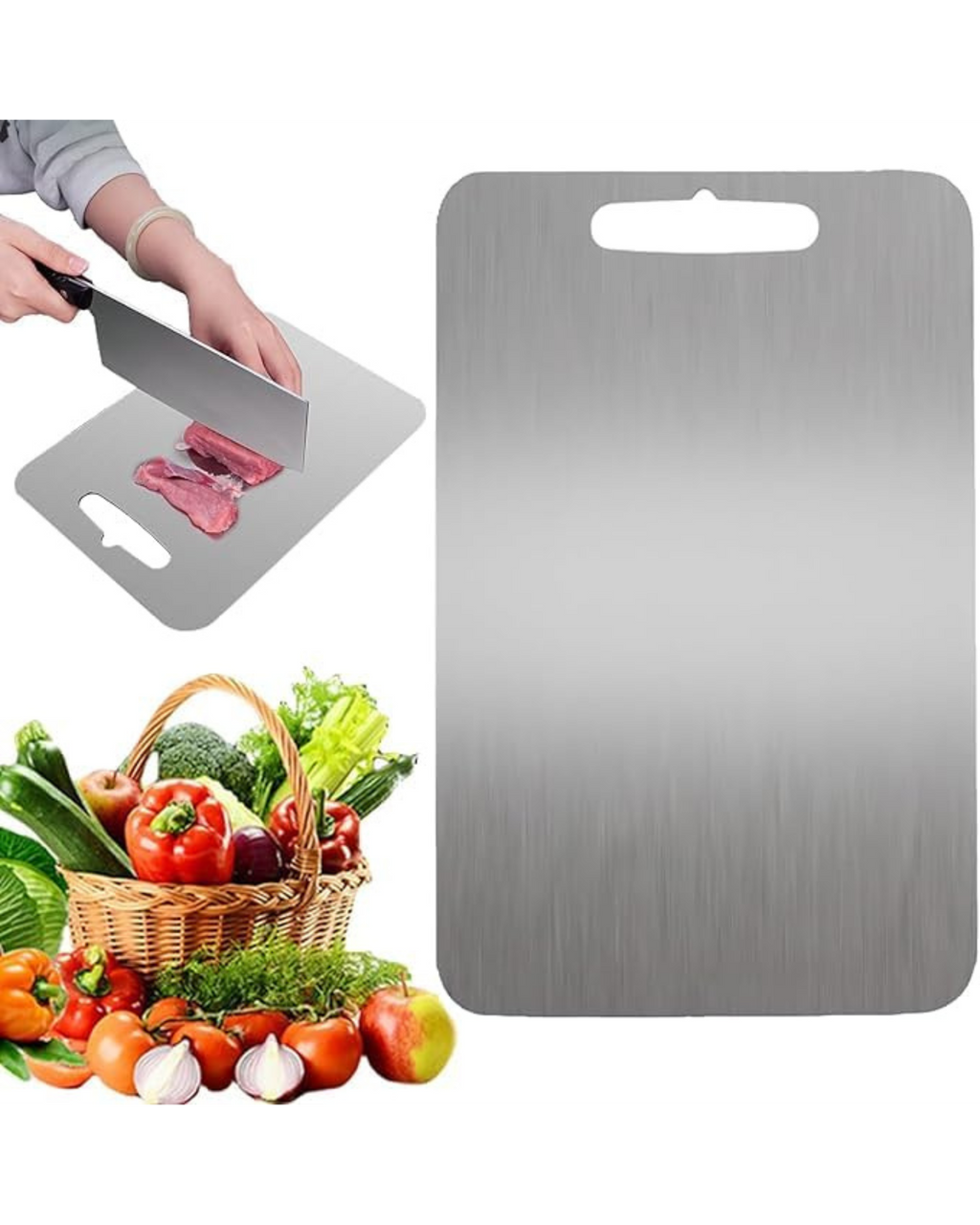 Large Stainless Steel Cutting Board for Kitchen