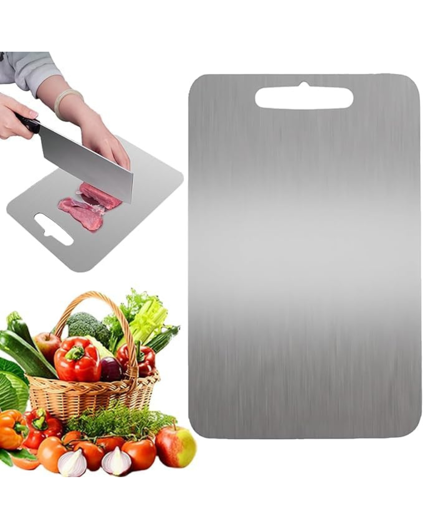 Large Stainless Steel Cutting Board for Kitchen