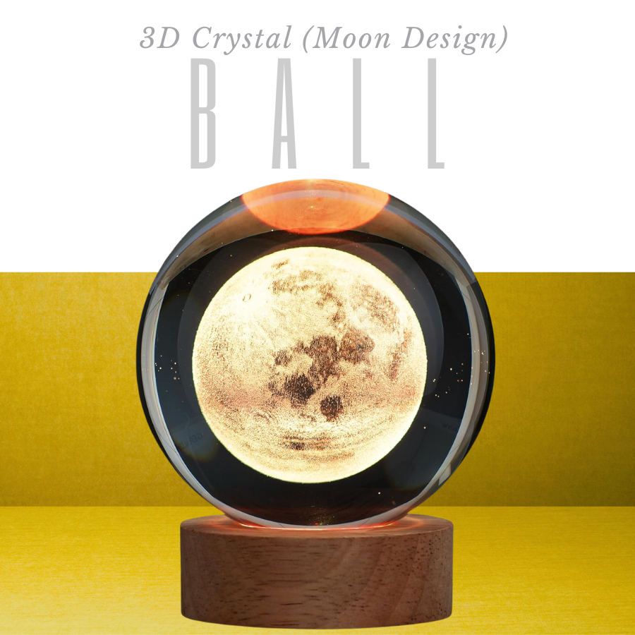 3D Crystal Ball (Moon Design)