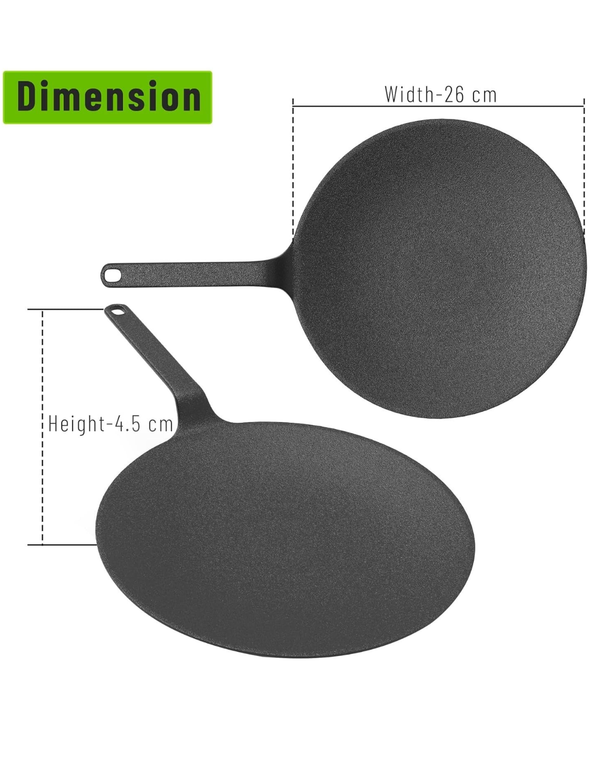 Cast Iron Dosa Tawa | Roti | Chapati with Handle