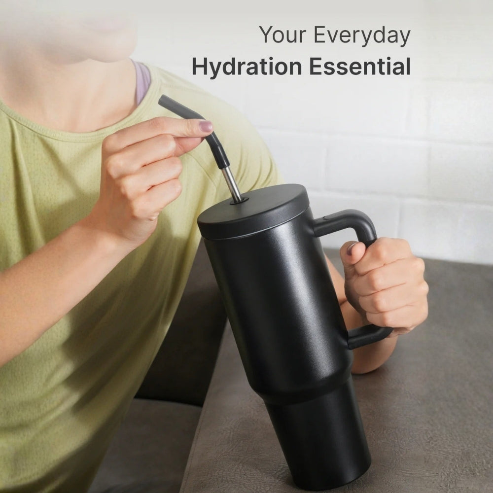 Tumbler 1200ML Steel Straw with Straw Cap and Cleaner Unisex