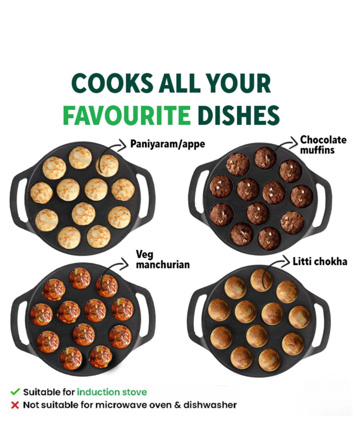 Premium Cast Iron Paniyaram Pan