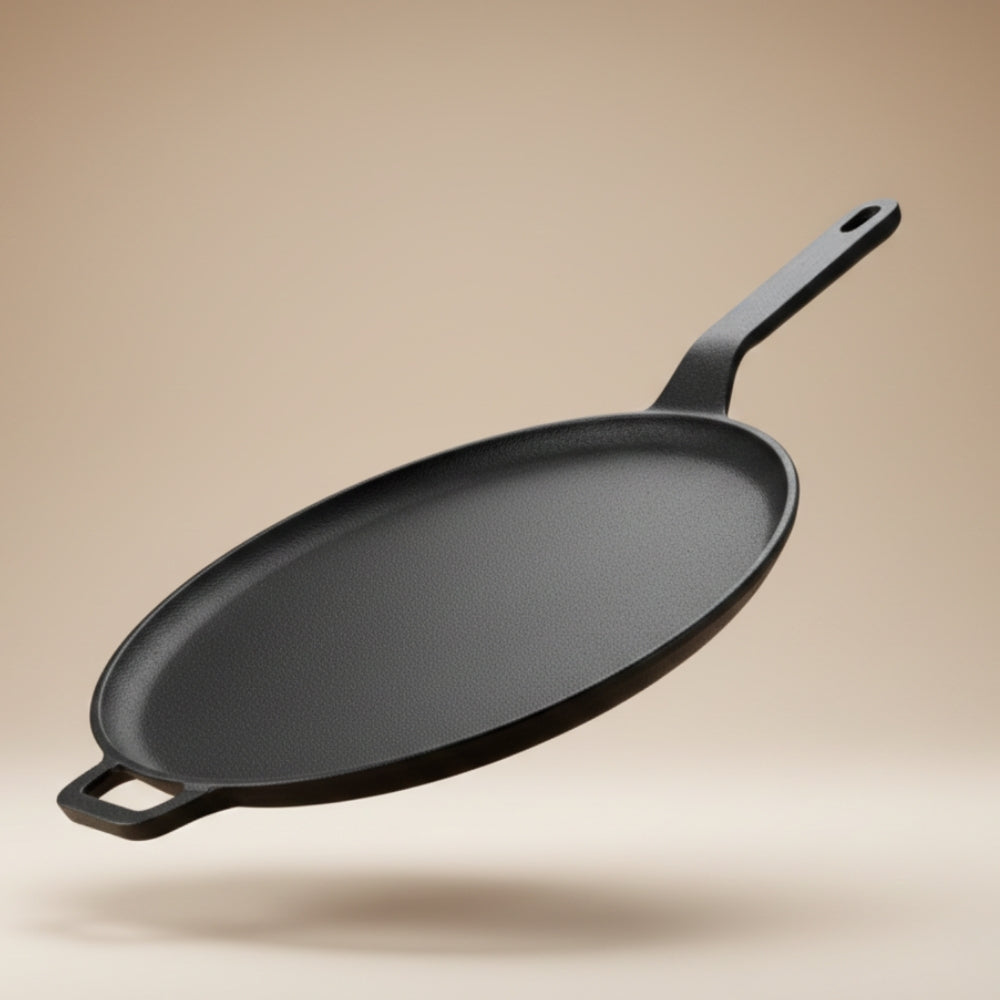 Pre-Seasoned Cast Iron Tawa for Dosa/Chapathi | 28.5cm/11.2 inch, 2.4kg