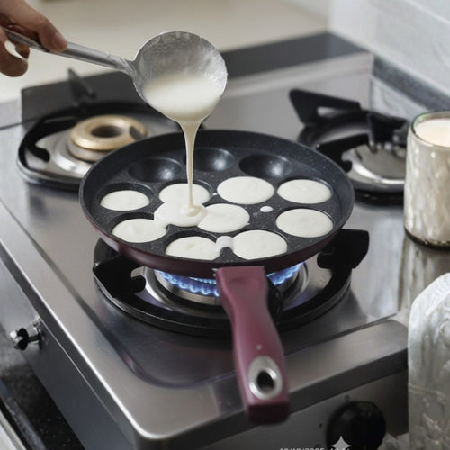 Appe | Litti | Muffins Pan with Glass Lid  ( Oil FREE Cooking )