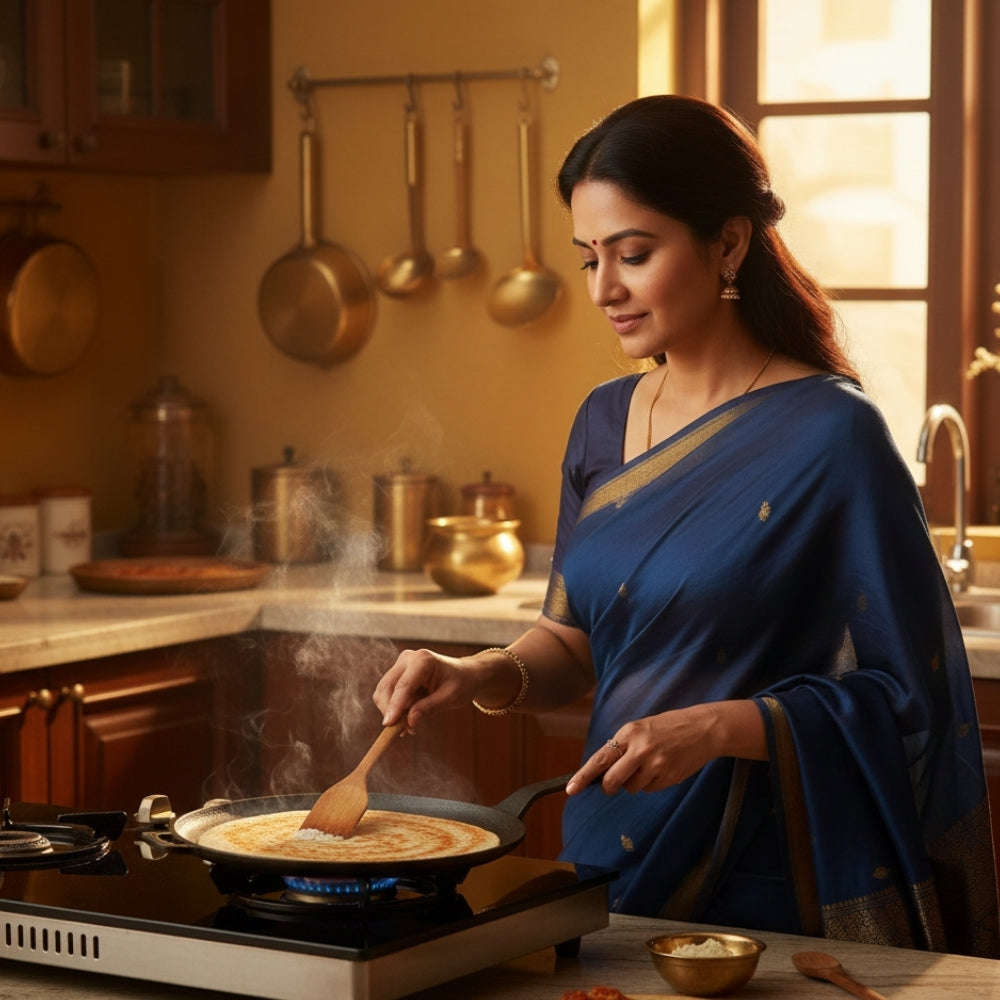 Pre-Seasoned Cast Iron Tawa for Dosa/Chapathi | 28.5cm/11.2 inch, 2.4kg