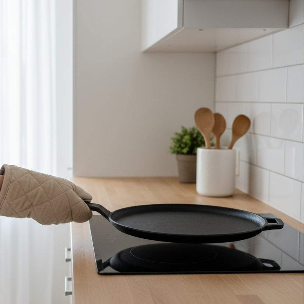 Pre-Seasoned Cast Iron Tawa for Dosa/Chapathi | 28.5cm/11.2 inch, 2.4kg