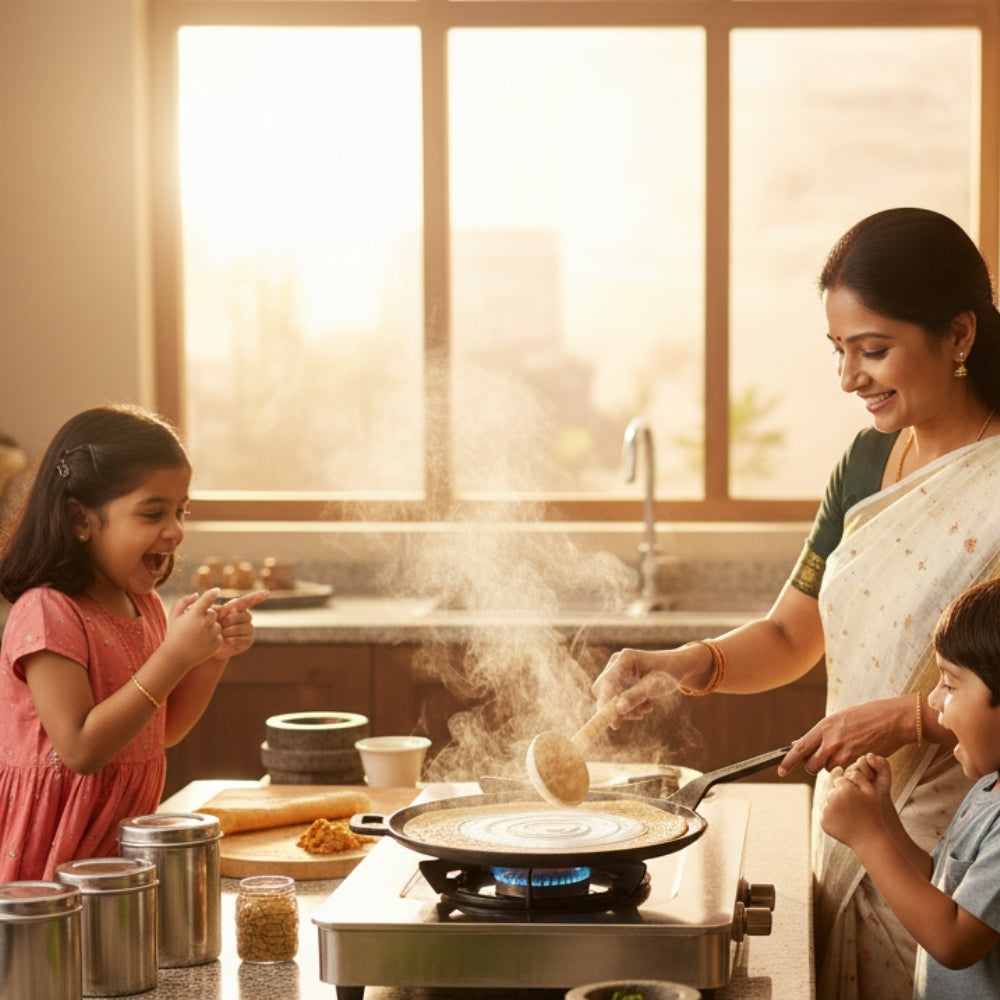 Pre-Seasoned Cast Iron Tawa for Dosa/Chapathi | 28.5cm/11.2 inch, 2.4kg