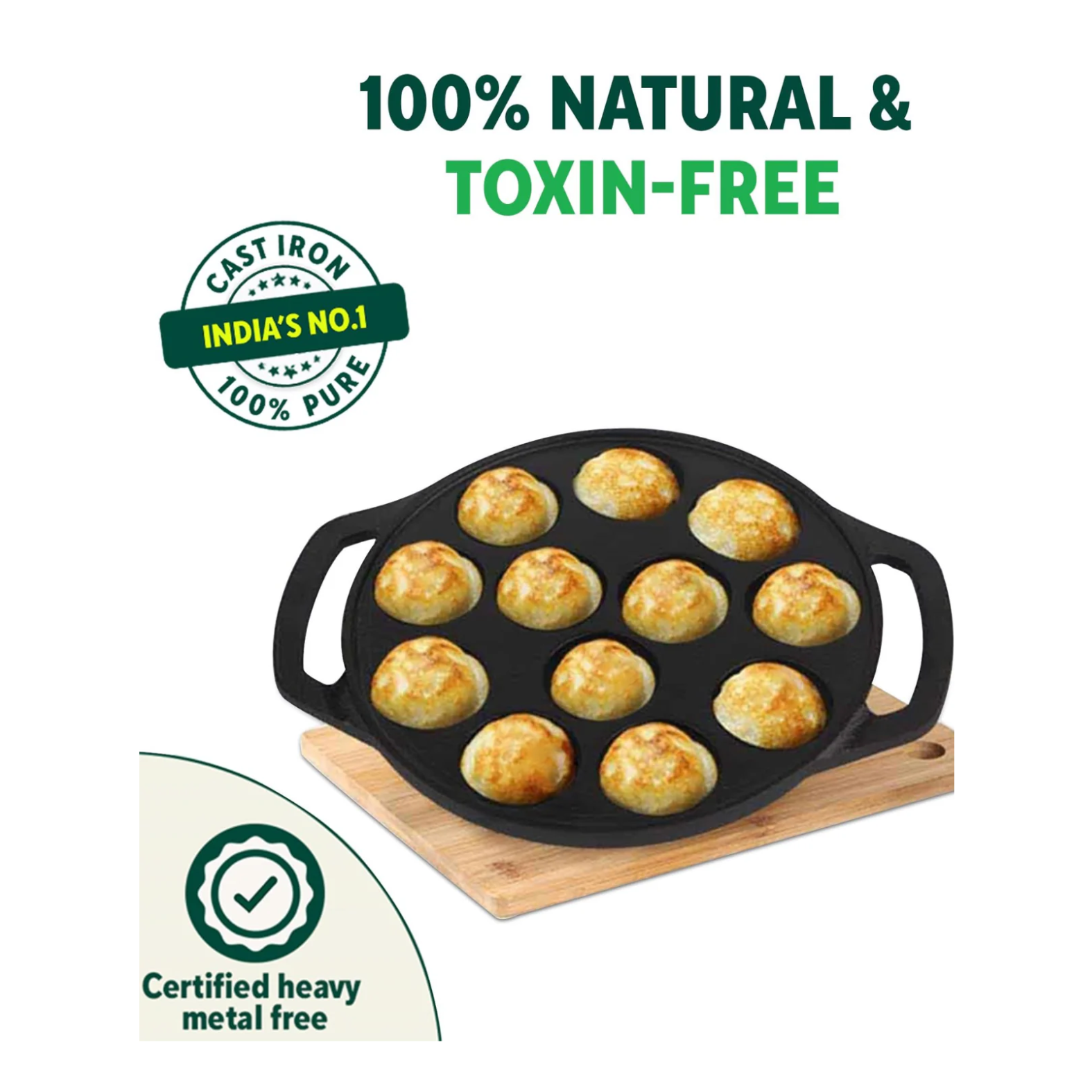 Premium Cast Iron Paniyaram Pan