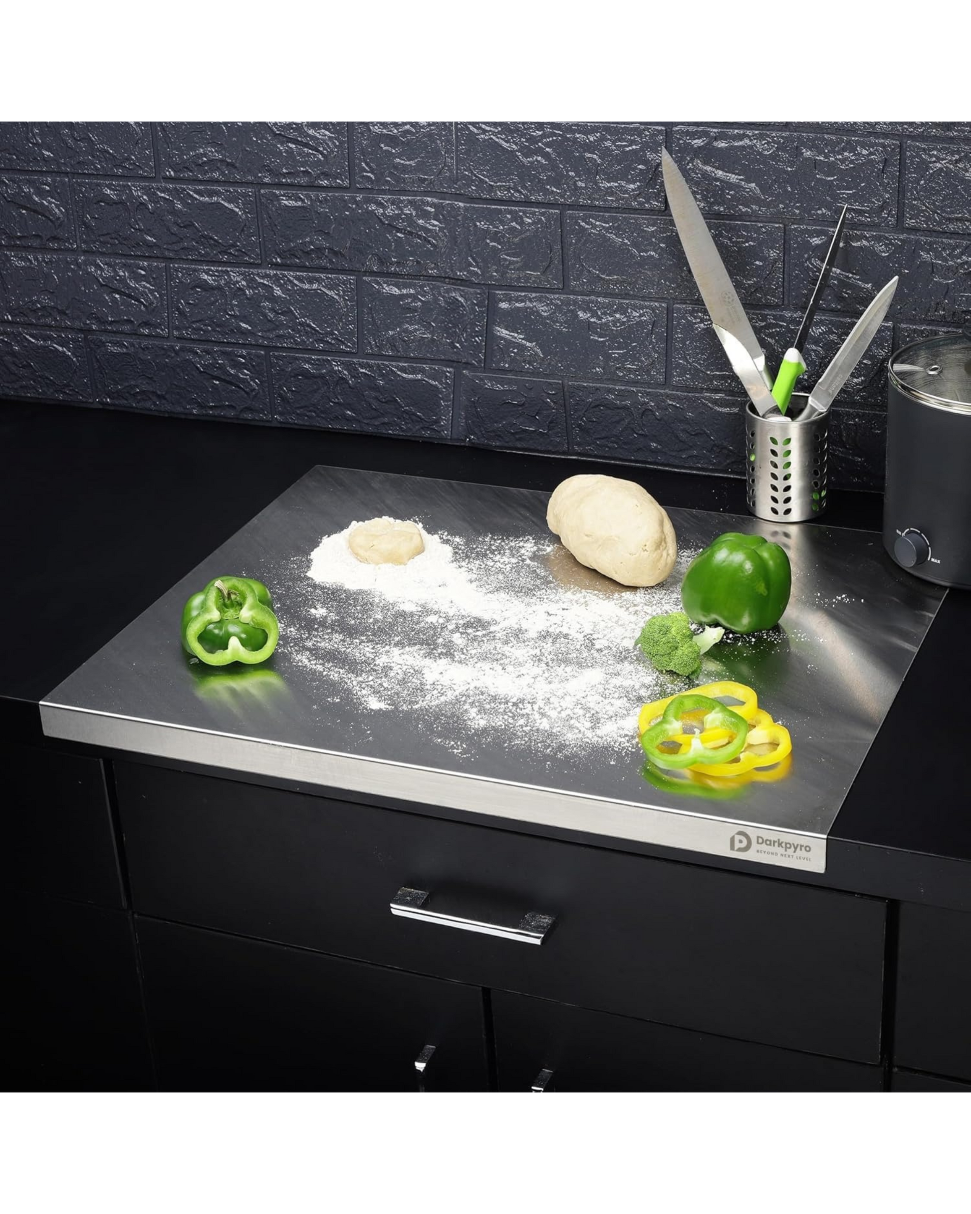 Large Countertop Stainless Steel Chopping Board for Kitchen,Fruit and Vegetable Cutting & Chopping Board (Pack of 1)