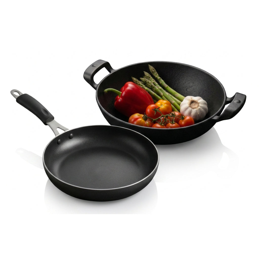 Cast iron Kadai + Iron Frying Pan Combo