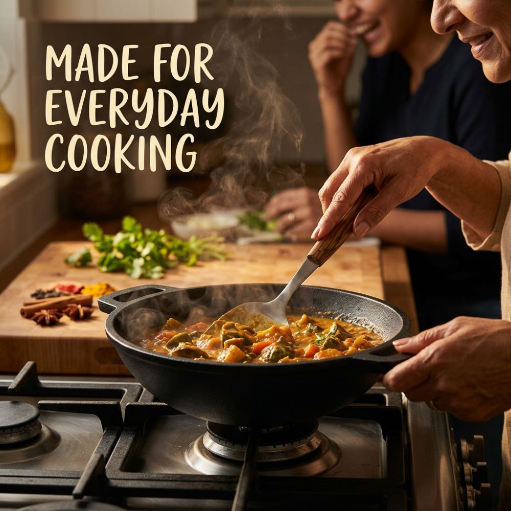 Pre-Seasoned Cast Iron Kadai (Big size)