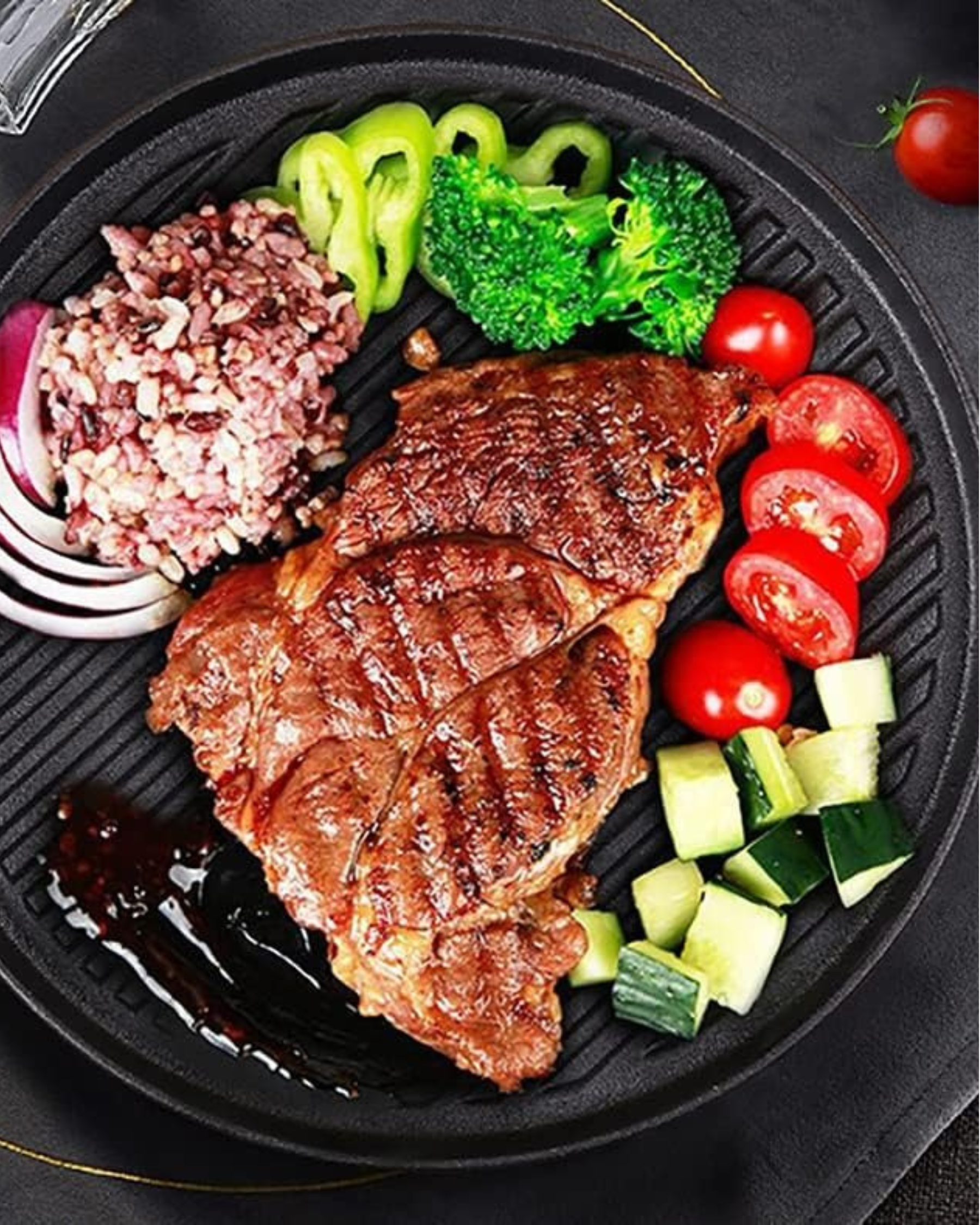 Cast Iron 2-in-1 Pre-Seasoned Tawa & Free Wooden Spatula