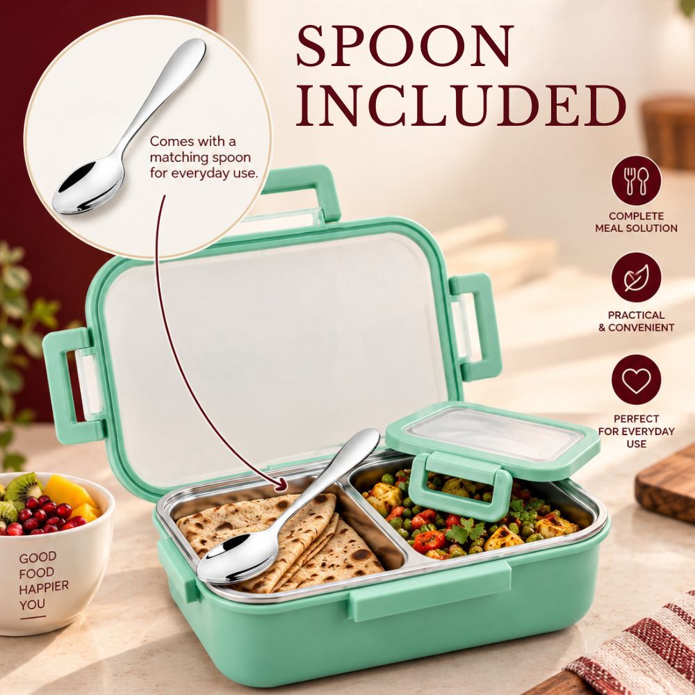 Neopot Stainless Steel Lunch Box Set | Leak-Proof & Durable Tiffin Box | 800 ml + 250 ml