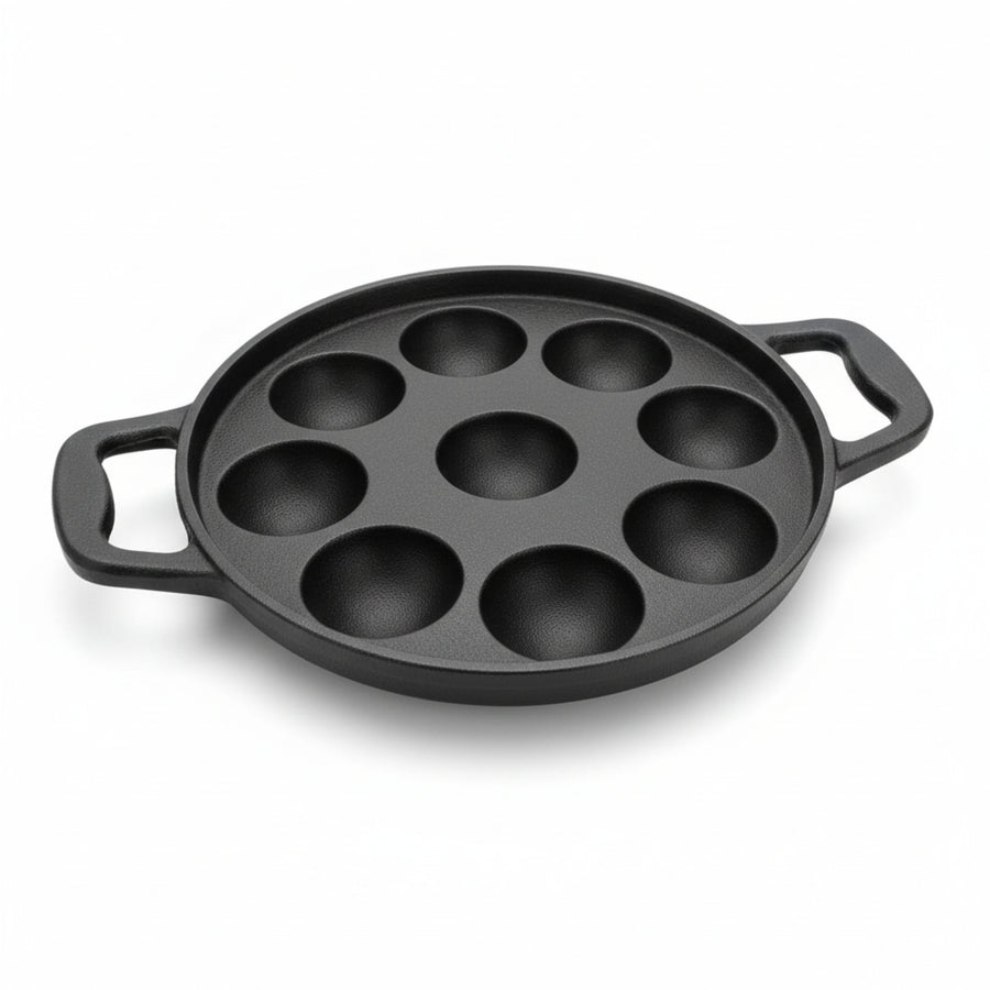 Cast Iron Paniyaram / Appe Maker 9 PIts, Pre-seasoned, 100% Pure