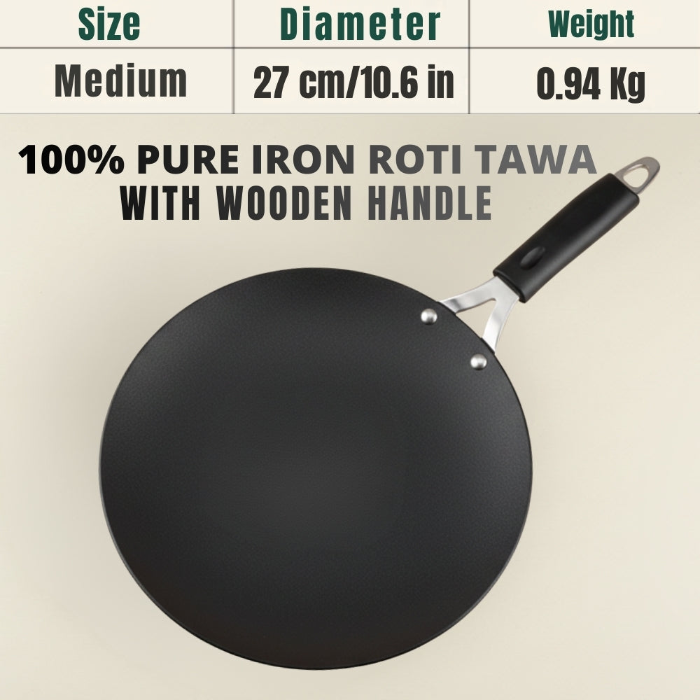 100% Pure Iron Cookware Roti Tawa