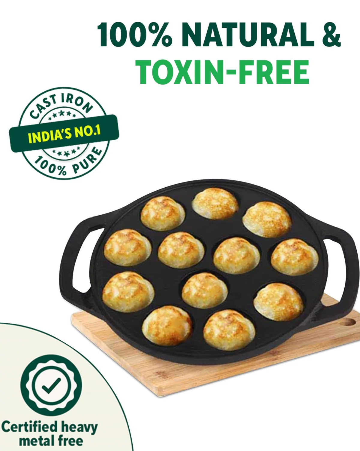 Premium Cast Iron Paniyaram Pan