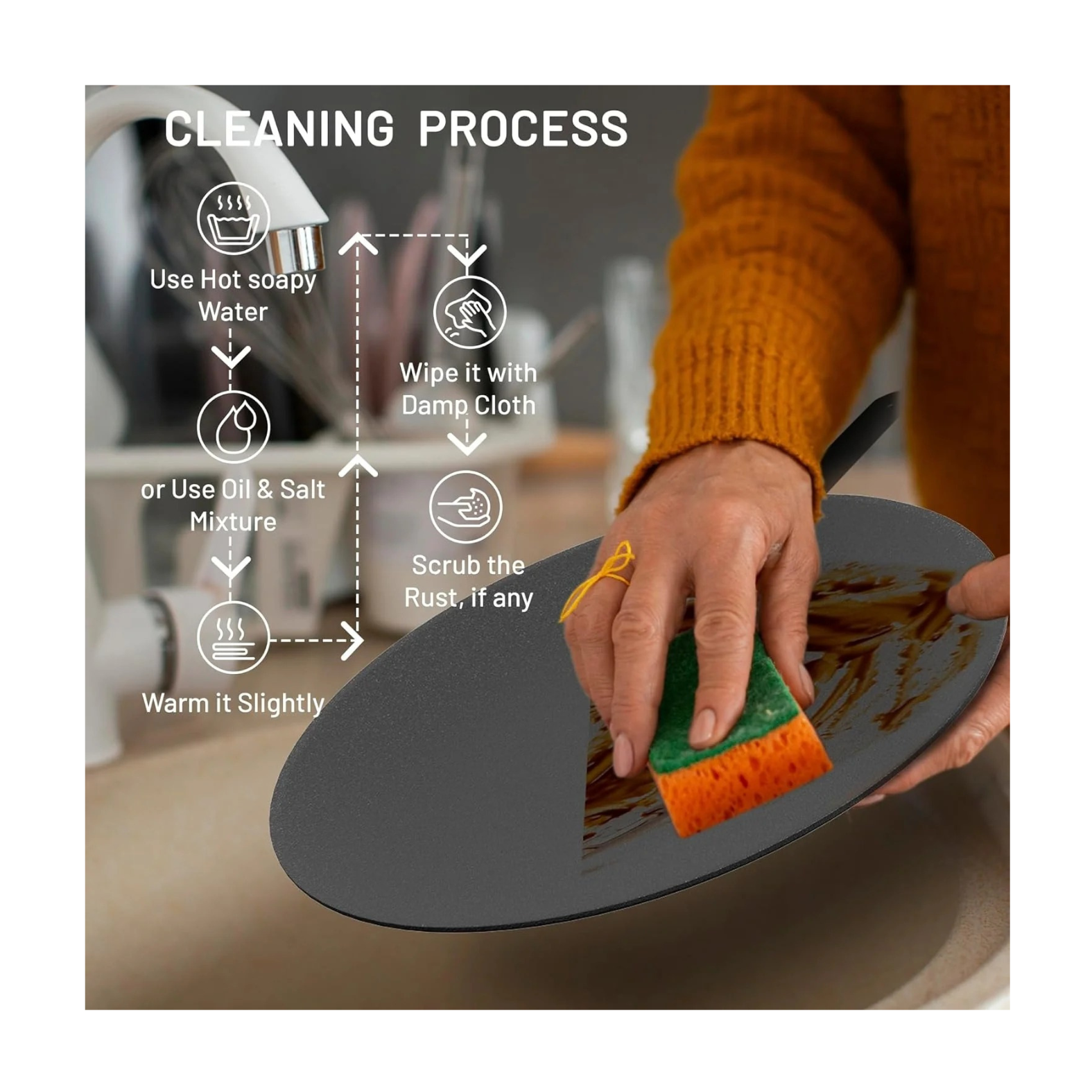 NEOPOT Pre-Seasoned Cast Iron Roti Tawa
