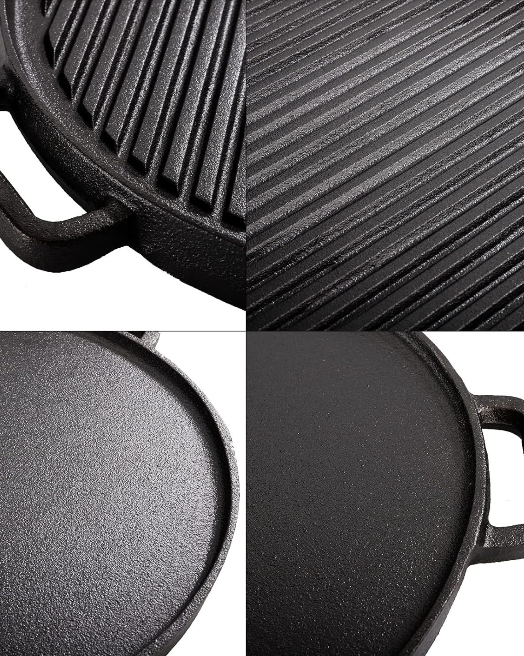 Cast Iron 2-in-1 Pre-Seasoned Tawa & Free Wooden Spatula