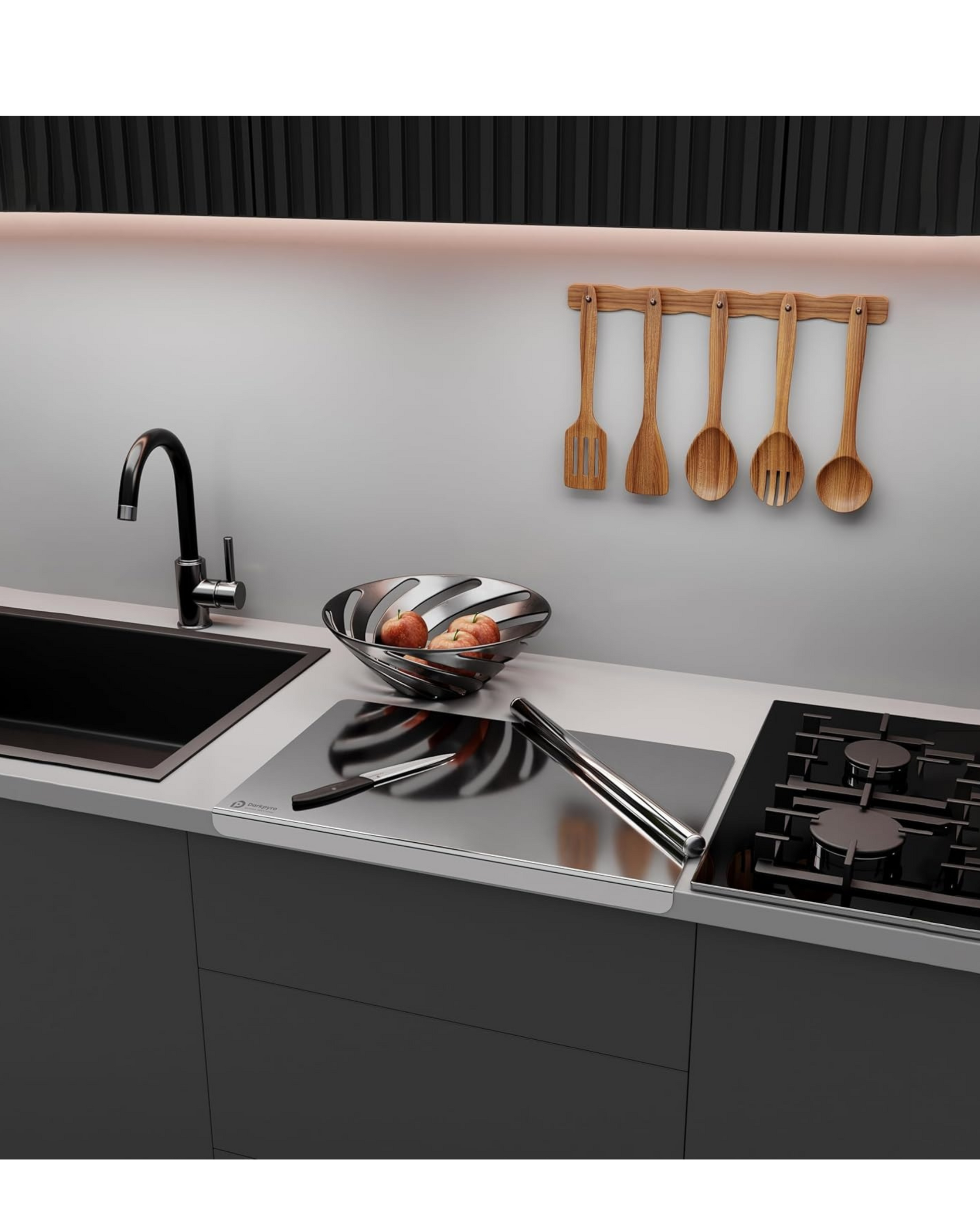 Large Countertop Stainless Steel Chopping Board for Kitchen