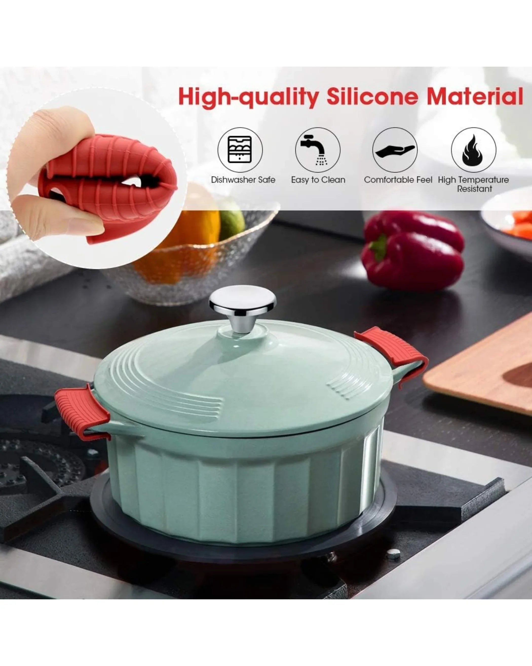 Silicone Hot Handle Holders Set