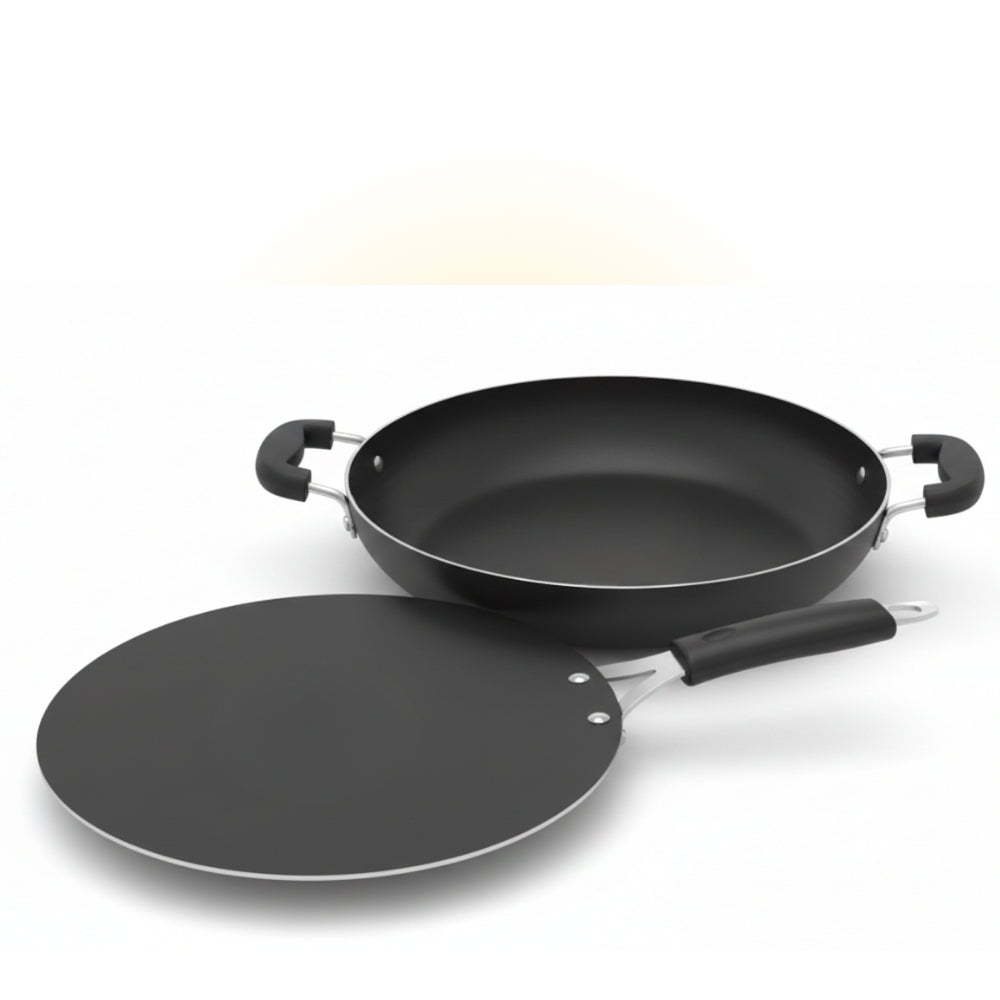 100% Pure Iron Cookware combo: (25.4cm)Kadai+ (26.3cm)Tawa