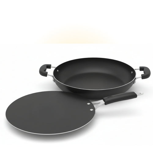 100% Pure Iron Cookware combo: (25.4cm)Kadai+ (26.3cm)Tawa