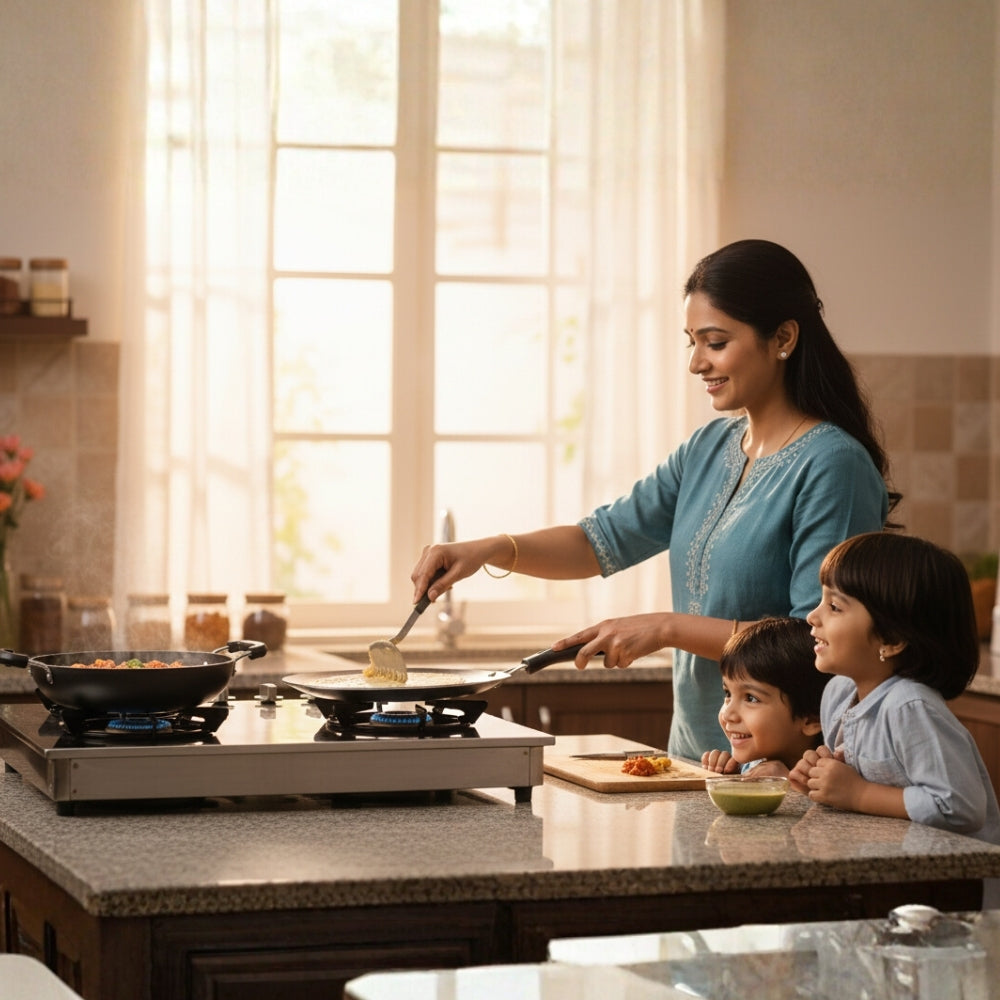 Premium Cookware combo: (25.4cm)Kadai+ (26.3cm)Tawa