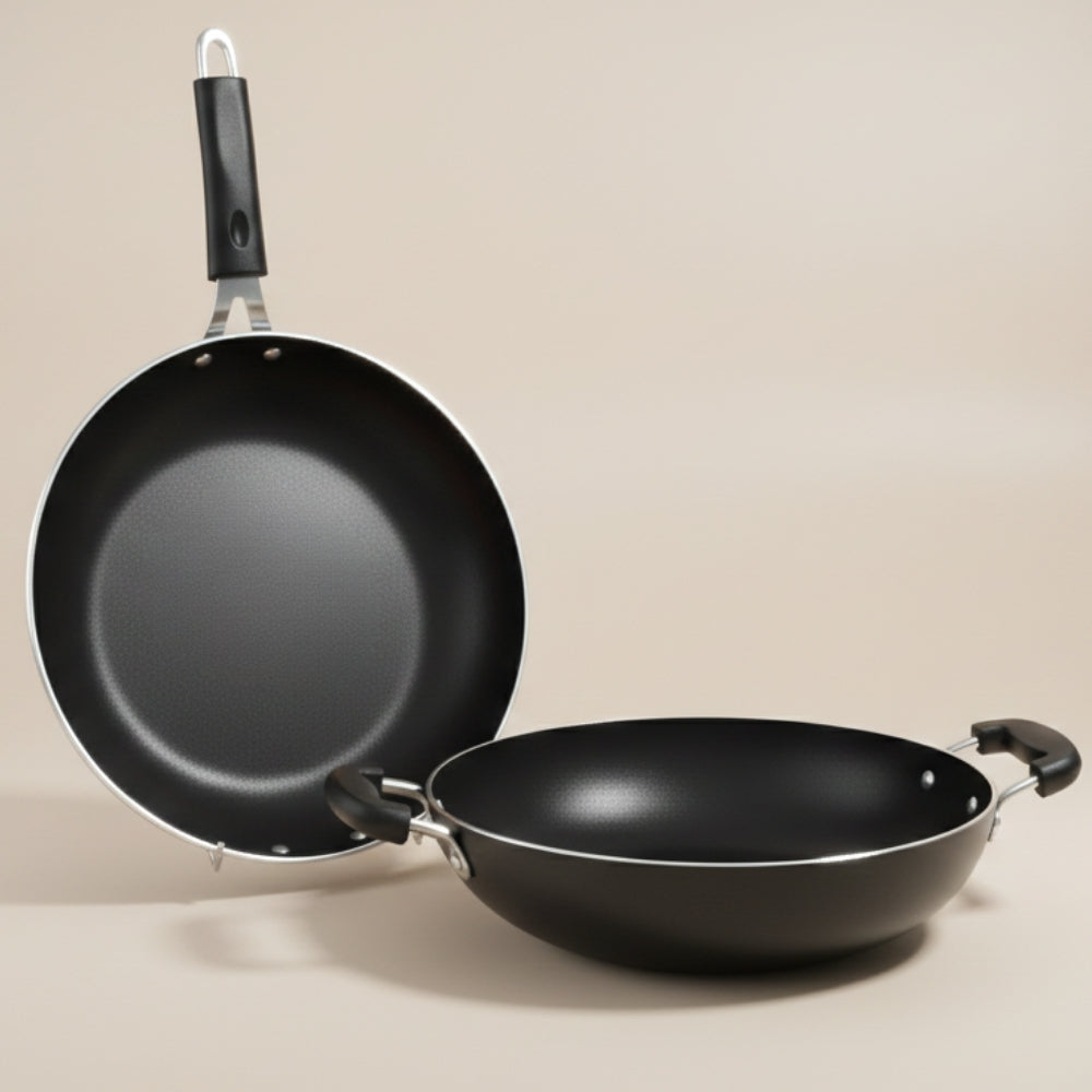 100% Pure Iron Cookware combo: Kadai+ Frying Pan