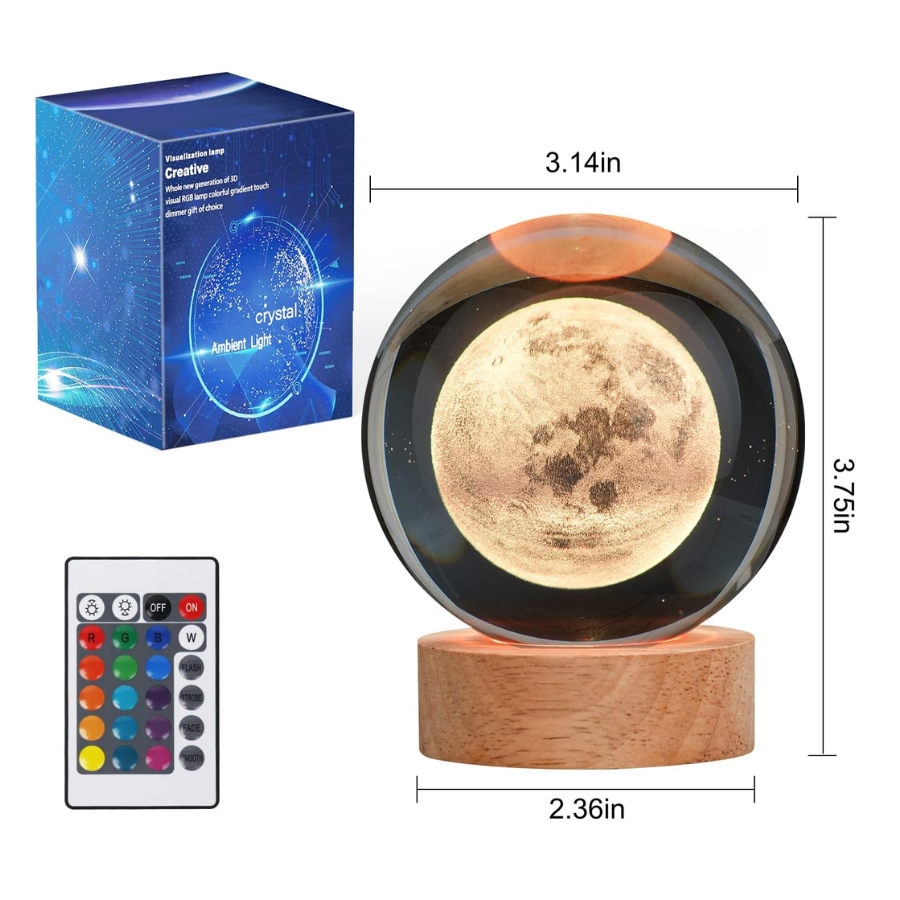 3D Crystal Ball (Moon Design)