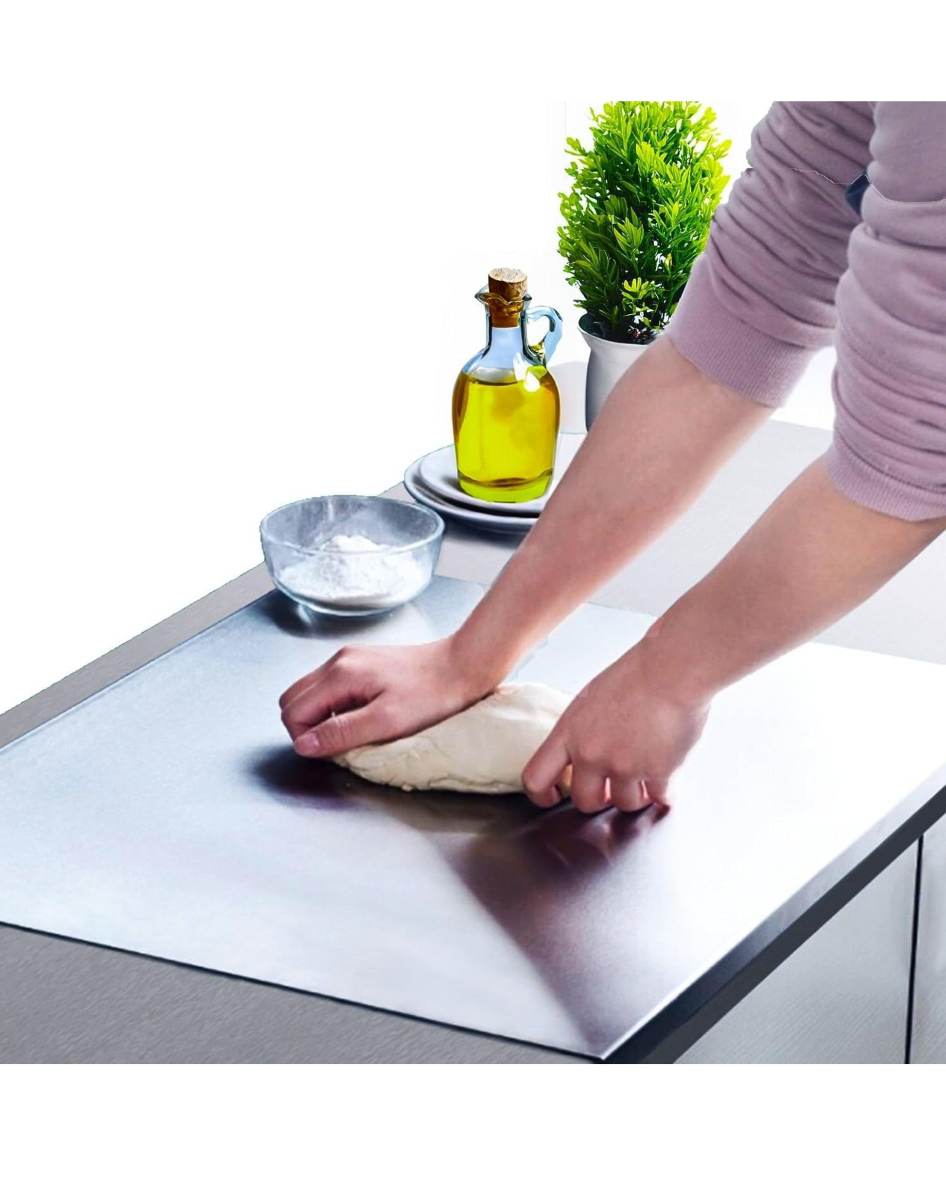 Large Countertop Stainless Steel Chopping Board for Kitchen