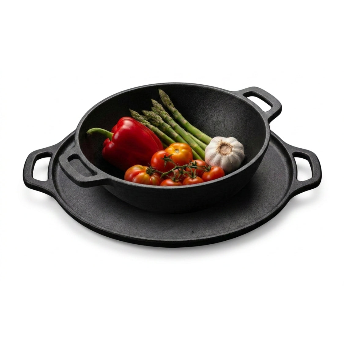 Cast Iron Curved kadai + Dosa Tawa