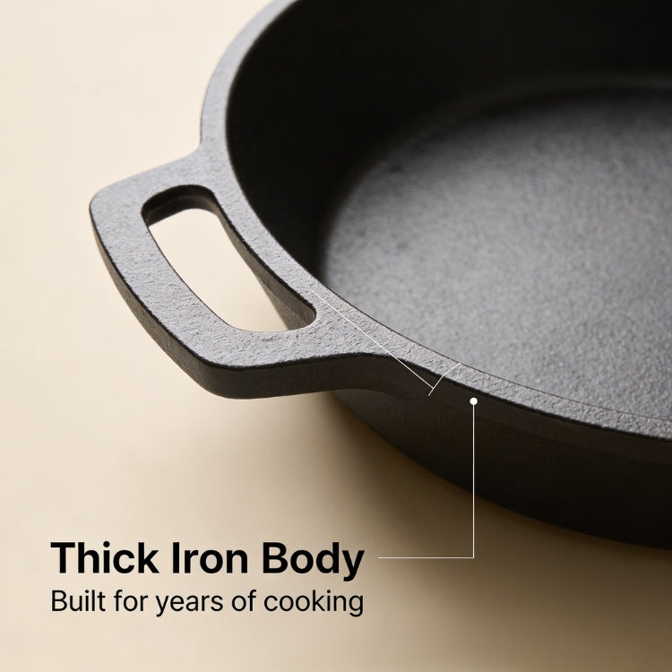 Pre Seasoned Cast Iron Skillet | Fry Pan | Iron Pan | 24 cm