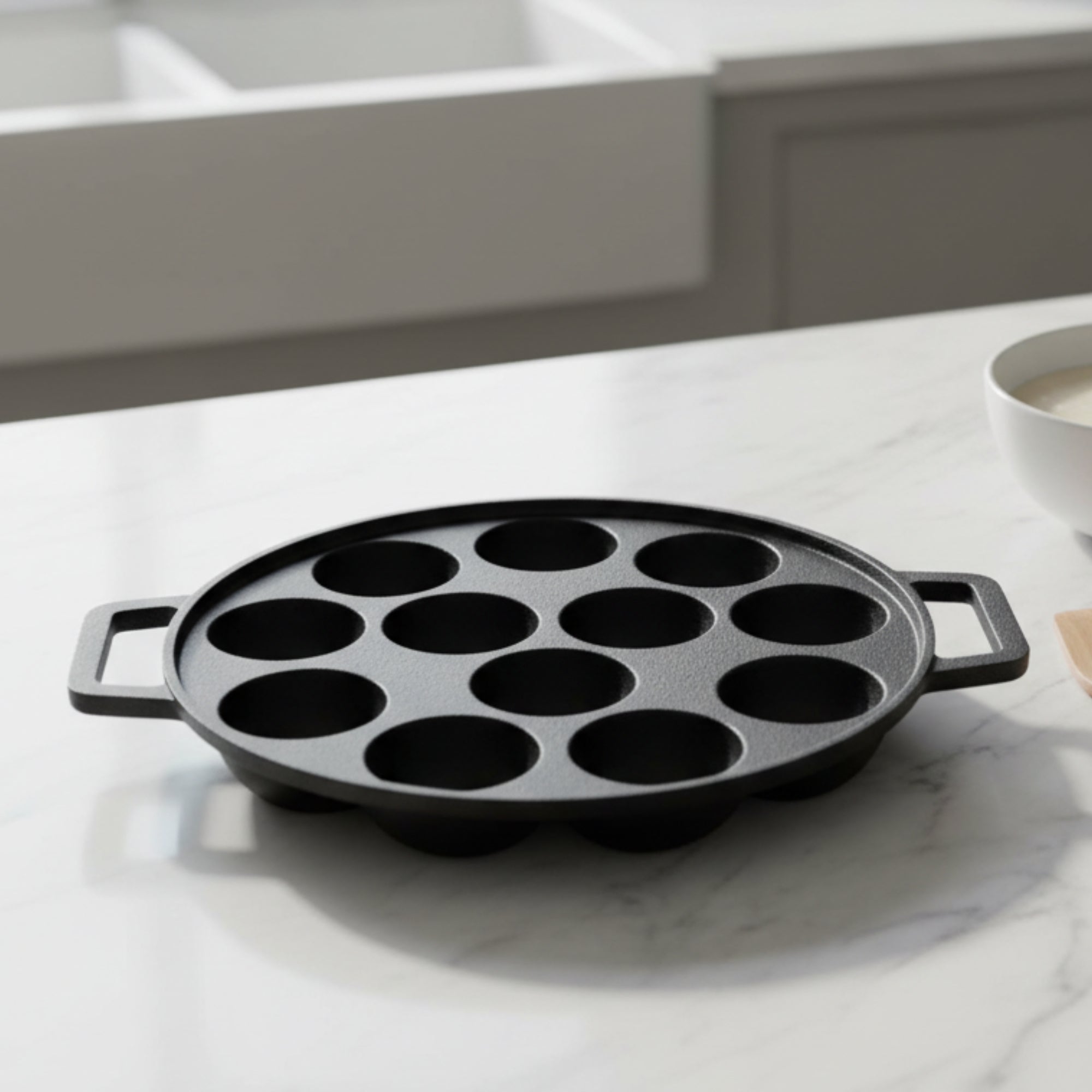 Cast Iron Paniyaram / Appe Maker 12 PIts, Pre-seasoned, 100% Pure