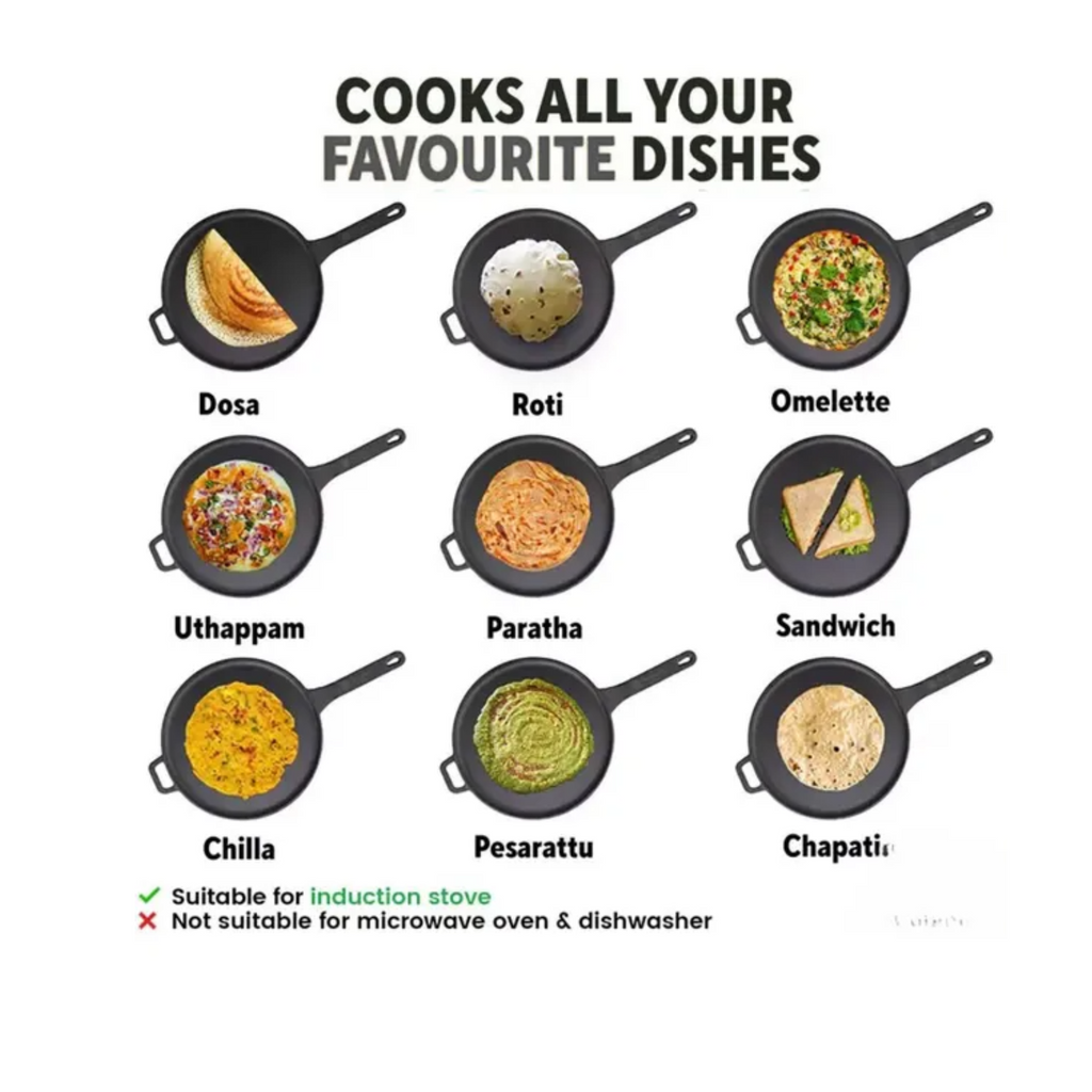 Single Handle  Dosa Tawa Black