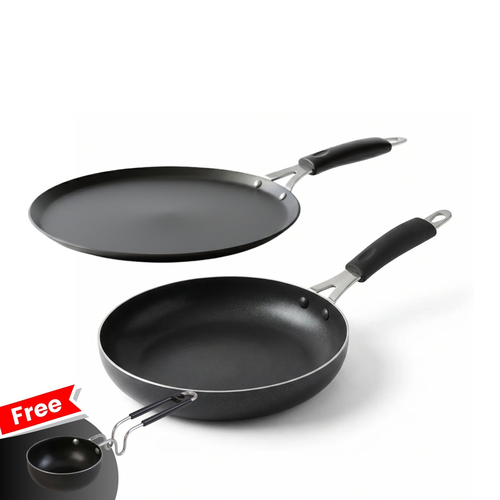 Premium Iron Frying Pan + Dosa Tawa Combo