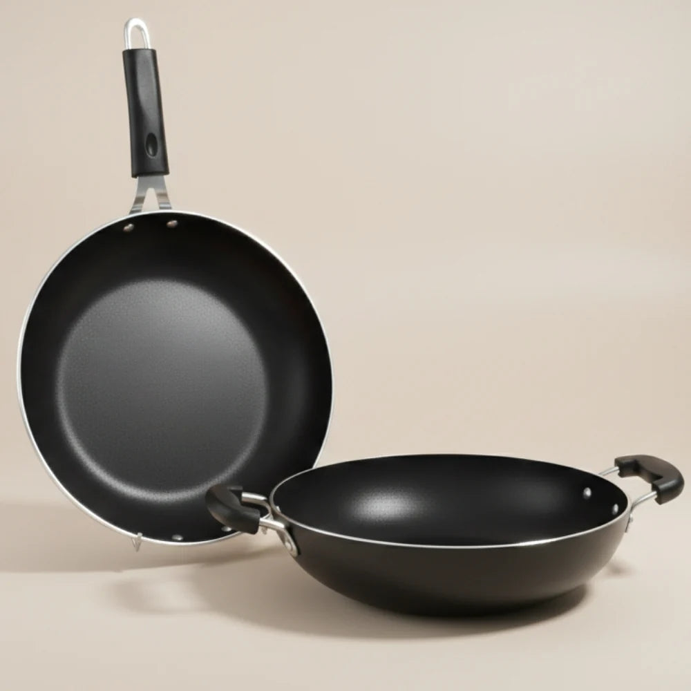 Premium Iron Cookware combo: Kadai+ Frying Pan