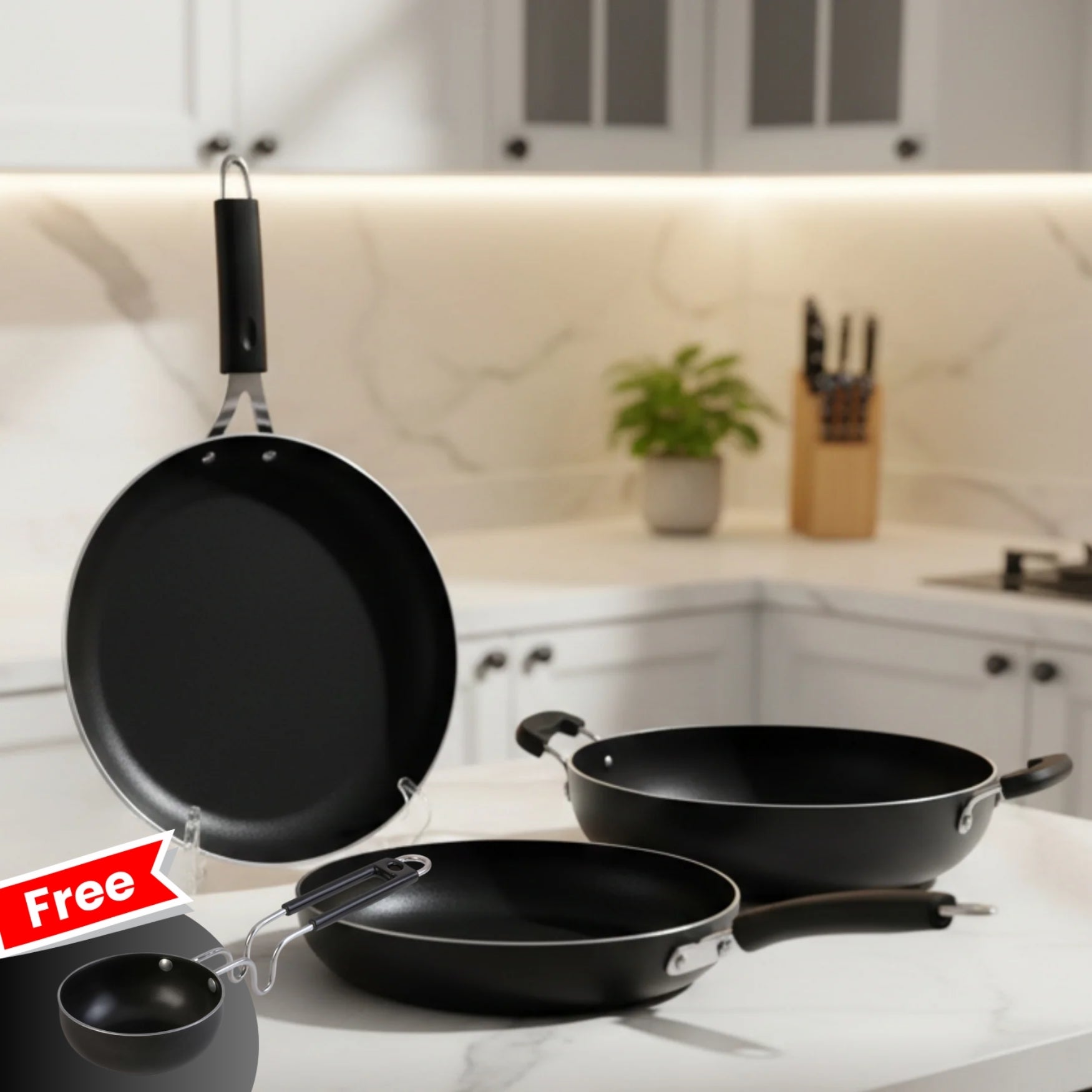 100% Pure Iron Cookware combo: Kadai+Tawa+Fry Pan