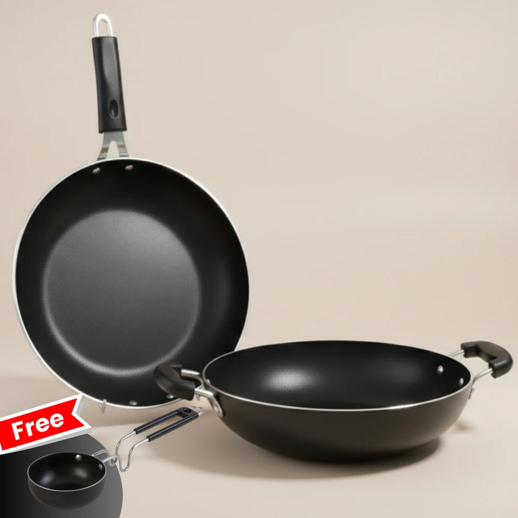 Premium Iron Cookware combo: Kadai+ Frying Pan